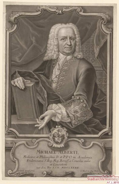 Michael Alberti, Dr. med, Dr. phil., Professor, Königlich Preussischer Hofrat; geb. 13. November 1682