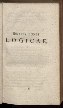 Institutiones Logicae.