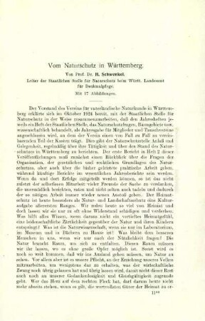 Vom Naturschutz in Württemberg