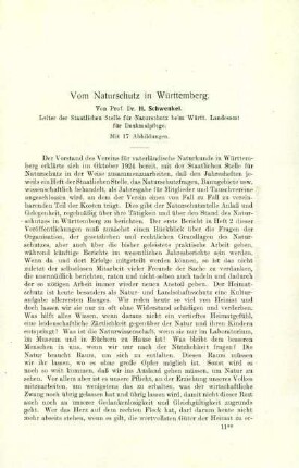 Vom Naturschutz in Württemberg