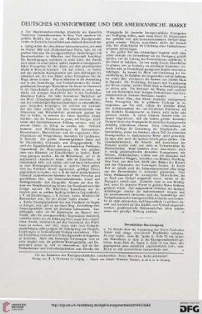 Deutsches Kunstgewerbe und der amerikanische Markt
