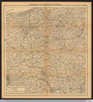 Übersichtskarte von Nordfrankreich und Belgien