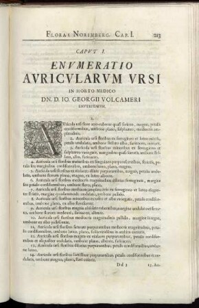 Caput I. Enumeratio Auricularum Ursi.
