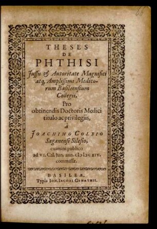 Theses De Phthisi