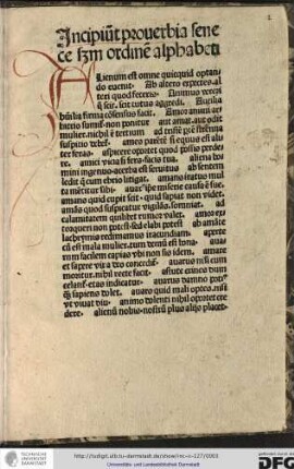 Incipiunt proverbia Senece secundum ordinem alphabeti.