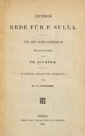 Ciceros Rede für P. Sulla