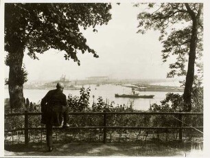 Elbblick vom ehemaligen Dübber's Park am Elbberg, Palmaille