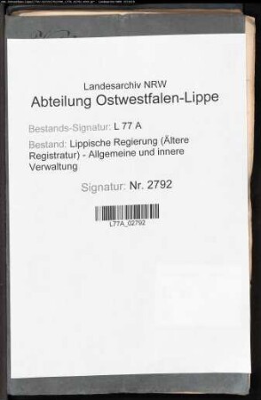Verwaltung der Leihekasse, Bd. 1