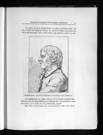 Selbstbildnis, Originalzeichnung von Caspar David Friedrich