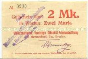 Hermsdorf, Steinkohlenwerk, 2 Mark