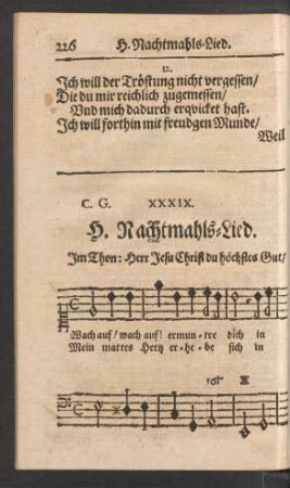 H. Nachtmahls-Lied.