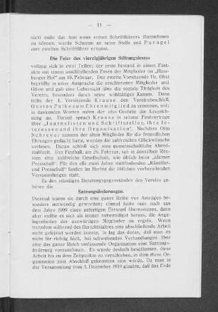 Die Feier des vierzigjährigen Stiftungsfestes