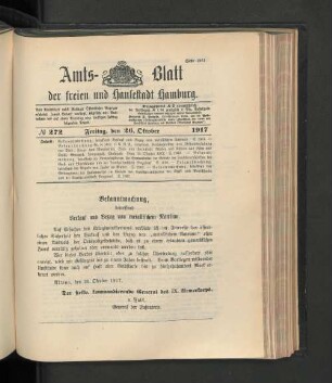 No. 272, 26. Oktober 1917