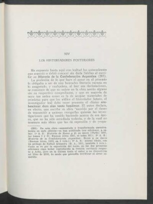 XIV - Los historiadores posteriores