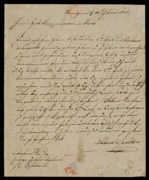 Brief von Maria Fontaine an Johannes und Franz Riepenhausen, Mannheim, 12.2.1830