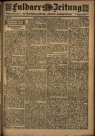 Zweite Ausgabe vom Samstag, den 16. November 1901.