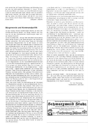 Bürgerverein und Kommunalpolitik