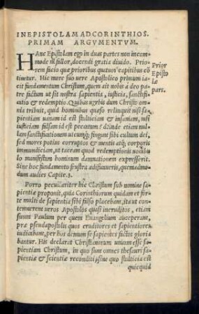 In Epistolam Ad Corinthios.