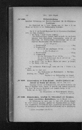 Nr. 130 Bekanntmachung, betreffend die Uebereinkunft mit Luxemburg wegen gegenseitigen Markenschutzes
