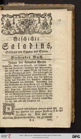 Geschiche Saladins, Sulthans von Egypten und Syrien