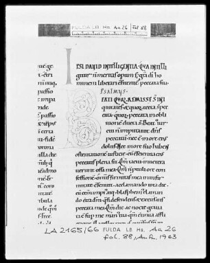 Augustinus, Enarrationes in Psalmos 1-50 — Initiale, Folio 88 recto
