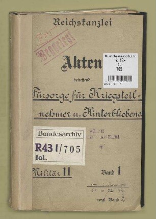 Fürsorge für Kriegsteilnehmer und Hinterbliebene: Bd. 1