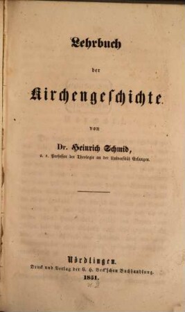 Lehrbuch der Kirchengeschichte