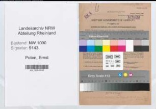 Entnazifizierung Ernst Poten, geb. 08.01.1908 (Regierungsoberinspektor)