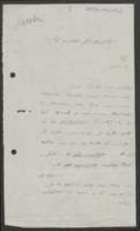 Brief von Hermann Karsten an Unbekannt