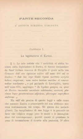 Parte seconda. L'antico diritto visigoto
