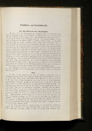 Rebstands- und Handelsbericht