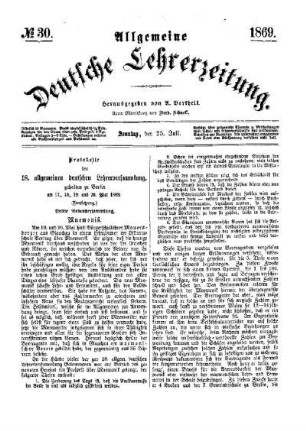 Protokolle der 18. allgemeinen deutschen Lehrerversammlung