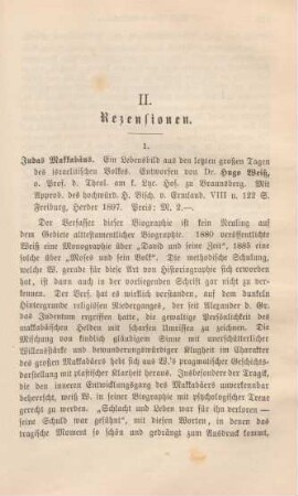 629-630 [Rezension] Weiss, Hugo, Judas Makkabaeus