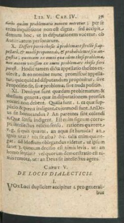 Caput V. De Locis Dialecticis.