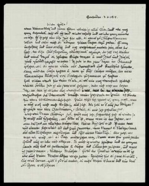 Brief von Otto Ubbelohde an Erika Metz