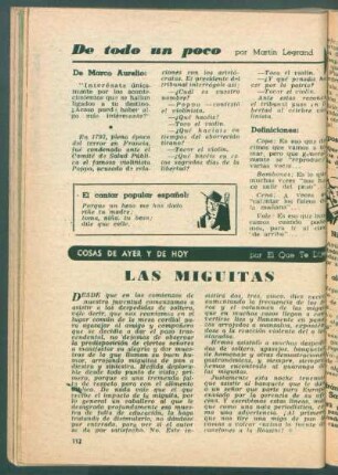 Las miguitas : Cosas de ayer y de hoy