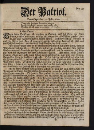 No. 30. Donnerstags, den 27. Julii, 1724