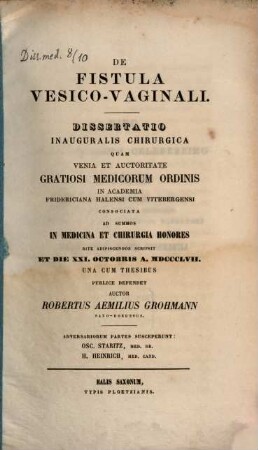 De fistula vesico-vaginali