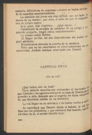 Capítulo XXVII - ¡No se irá!