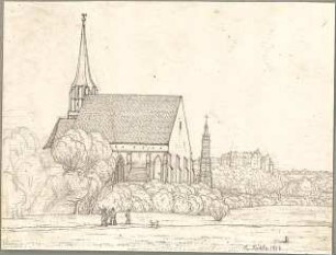 Hoffstadt, Friedrich; Kassette 1: Mappe 1. Kirchen (925-972) - St. Nikola in Landshut (Perspektive)