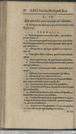 L. IX. Uspianus libro quintodecimo ad Sabinum