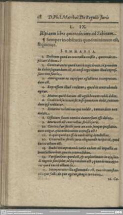 L. IX. Uspianus libro quintodecimo ad Sabinum