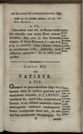 Caput XII. De Vatibus.