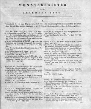 Monatsregister vom December 1829