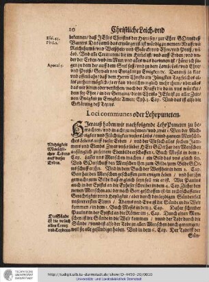Loci communes oder Lehrpuncten.
