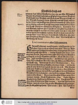 Loci communes oder Lehrpuncten.