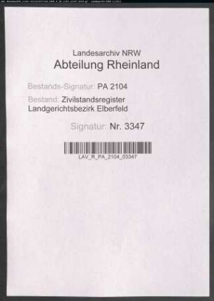 Heiratsregister Merscheid