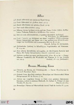Bronze, Messing, Eisen (Nr. 549-581)