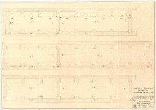 Döllgast, Hans; München; Alte Pinakothek, Wiederaufbau - Nördliches Seitenschnitt EG (Grundrisse)