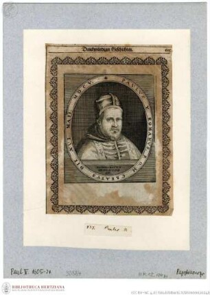 Matthaeus Merian: Theatrum Europaeum. Frankfurt a. M., 1633-1738, Paul V., Papst, Porträt